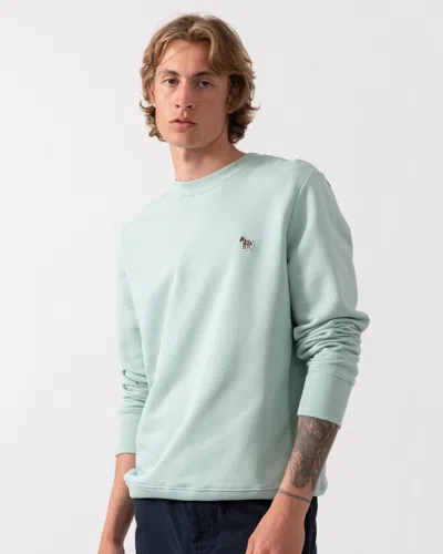 Paul Smith Mens Regular Fit Organic Cotton Zebra Logo Sweatshirt In Green