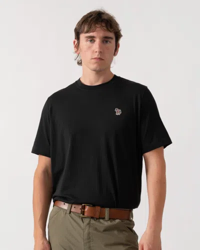 Paul Smith Mens Regular Fit Zebra Logo T-shirt M2r-011r-wzebra In Black