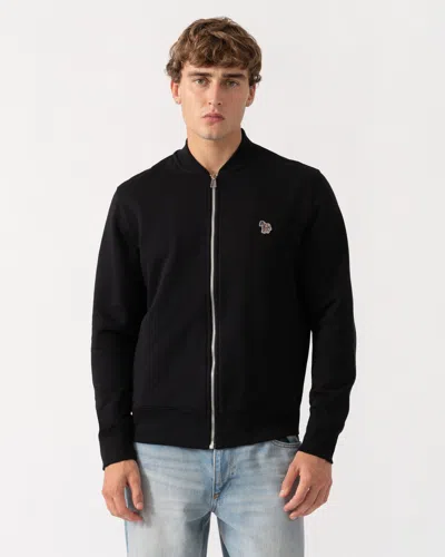 Paul Smith Mens Regular Fit Zebra Logo Zip Bomber Jacket In Black
