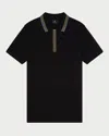 Paul Smith Mens Regular Fit Zip Polo With Stripe Tipping