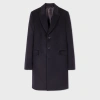 Paul Smith Single-breasted Wool Overcoat In Navy