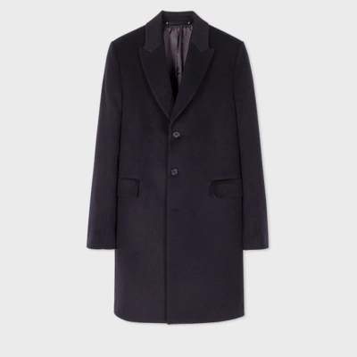 PAUL SMITH NAVY CASHMERE EPSOM COAT BLUE