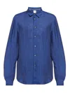 Paul Smith Linen Shirt In Blue