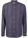 Paul Smith Striped Long-sleeved Shirt In Blue