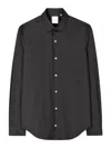 Paul Smith Super Slim-fit Black Shirt With 'artist Stripe' Cuff Lining In Black
