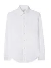 Paul Smith Super Slim-fit White Shirt With 'artist Stripe' Cuff Lining In White