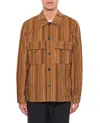 Paul Smith 'signature Stripe' Corduroy Overshirt Multicolour In Brown