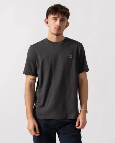 Paul Smith Mens Short Sleeve Zebra Graphic T-shirt In Gray
