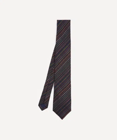 Paul Smith Mens Signature Houndstooth Silk Tie In Blue