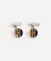 Paul Smith Mens Signature Stripe Button Cufflinks