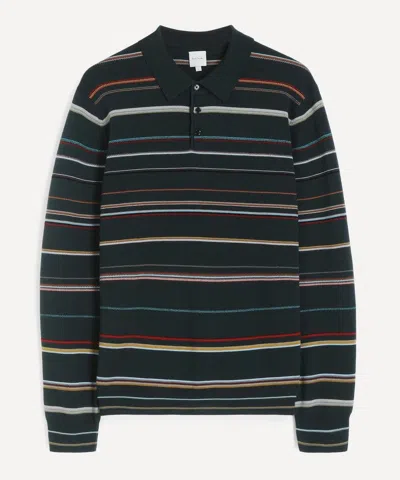 Paul Smith Mens Signature Stripe Merino Wool Polo Shirt In Multi