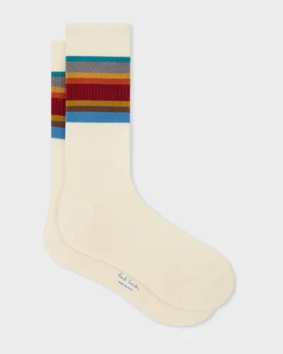 Paul Smith Mens Signature Stripe Sport Socks In Neutral