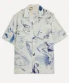 Paul Smith Mens Sketchbook Print Cotton Shirt In Blue