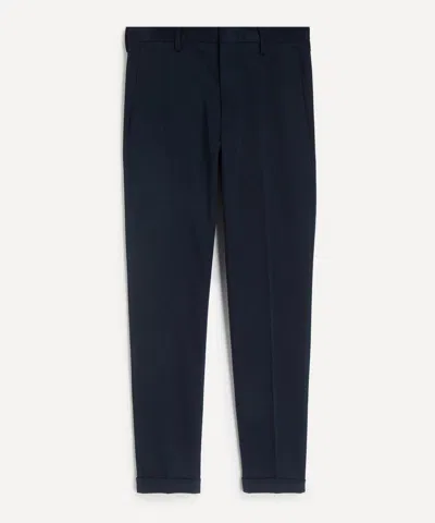 Paul Smith Mens Slim-fit Washed Navy Stretch-cotton Chino Trousers In Blue