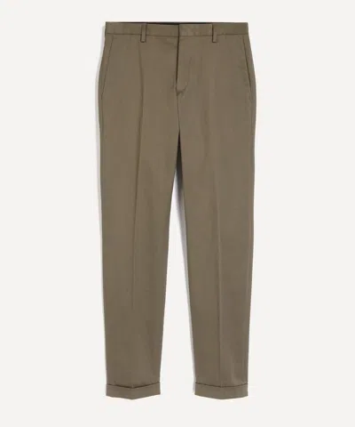 Paul Smith Mens Slim-fit Washed Navy Stretch-cotton Chino Trousers In Green