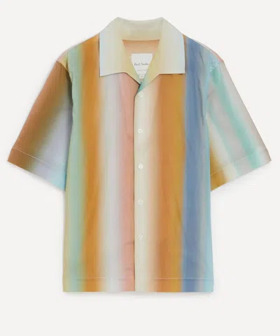 Paul Smith Mens Smith Stripe Lyocell-cotton Short-sleeve Shirt