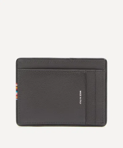Paul Smith Mens Stripe Leather Card Holder In Blue