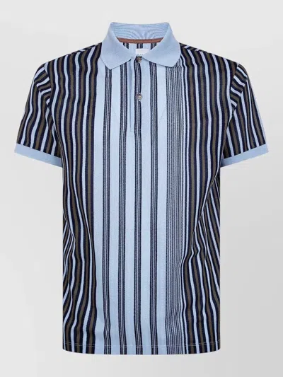 Paul Smith Mens Stripe Polo Shirt Short Sleeves In Multi