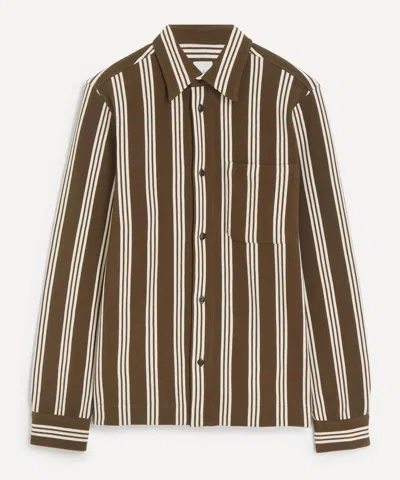 Paul Smith Mens Striped Jersey Shirt In Brown