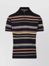 Paul Smith Black 'signature Stripe' Cotton-piqué Polo Shirt In Multi