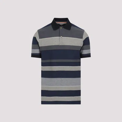 Paul Smith Mens Stripes Polo Shirt In Light Grey