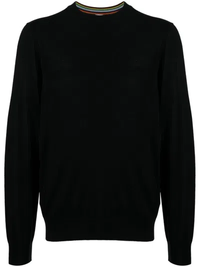 Paul Smith Fine-knit Merino Wool Jumper In Black