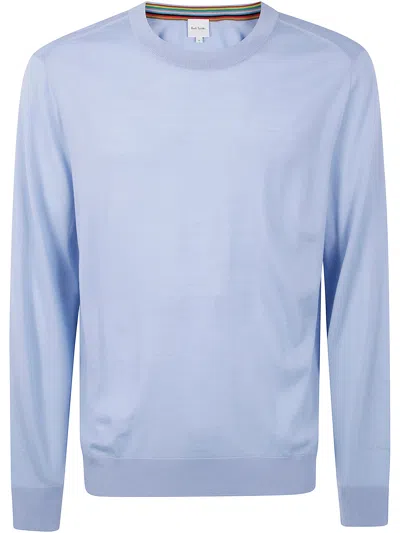 Paul Smith Crew-neck Merino Sweater In Blue