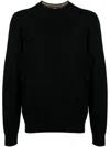 Paul Smith Black Merino Wool Crewneck Sweater In Black