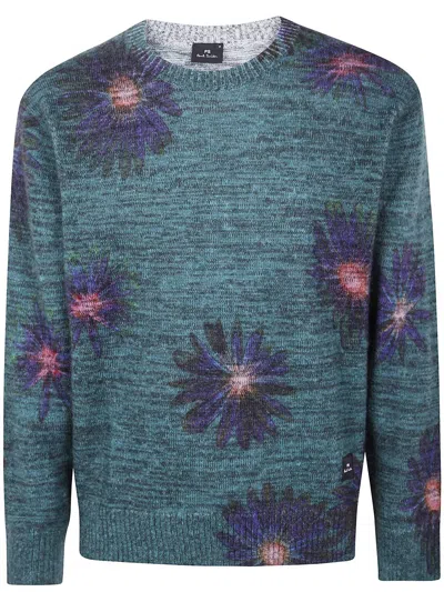 Paul Smith Mens Sweater Crew Neck Clothing In Green