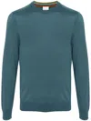 Paul Smith Crew-neck Merino Wool Jumper In Petgr