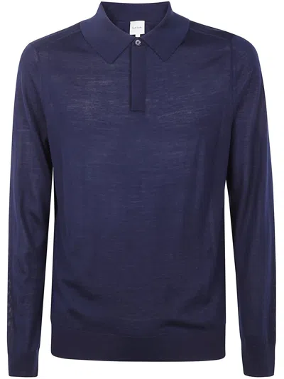Paul Smith Mens Sweater Ls Polo Clothing In Blue