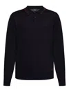 Paul Smith High Neck Polo With Zip In Black