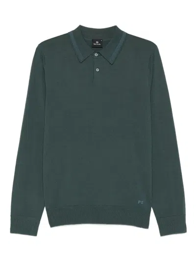 PAUL SMITH MENS SWEATER LS POLO,M2R.303Z.T21861 37B GREEN