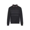 Paul Smith Striped-motif Polo Sweater In Black