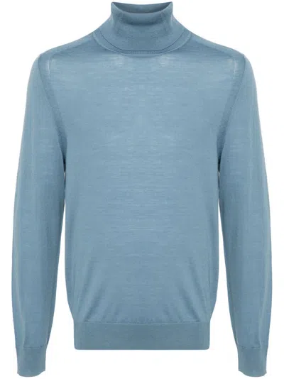 Paul Smith Mens Sweater Roll Neck Clothing In Blue