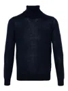 Paul Smith Turtleneck Wool Sweater In Blue