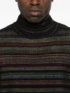 Paul Smith Signature Stripe Waffle Roll Neck Jumper In Multi