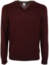 Paul Smith Burgundy Merino V-neck Sweater Red In Red