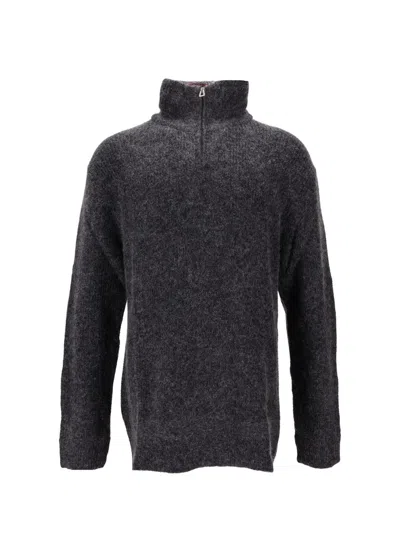 Paul Smith Mens Sweater Zip Neck In Black