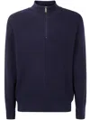 Paul Smith Mens Sweater Zip Neck In Blue