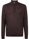 Paul Smith High-neck Zip-up Sweater In Black