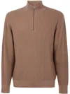 Paul Smith Mens Sweater Zip Neck Clothing In Brown