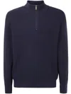 Paul Smith Mens Sweater Zip Neck In Blue