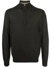 Paul Smith Men's Zip Neck Sweater In Mitgr