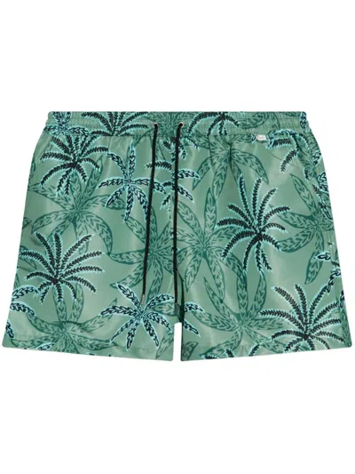 Paul Smith Mens Swim Short Palms In Green
