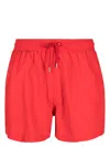 Paul Smith Men's Striped Swim Shorts With Functional Pockets In Red