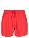 Paul Smith Men's Striped Swim Shorts With Functional Pockets In Red