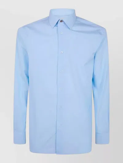 Paul Smith Mens Tailored Fit Shirt Pointed Collar Long Sleeves In Blue