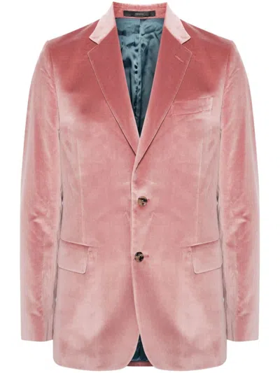 Paul Smith Mens Tailored Fit Two Buttons Jacket Clothing In Pink & Purple
