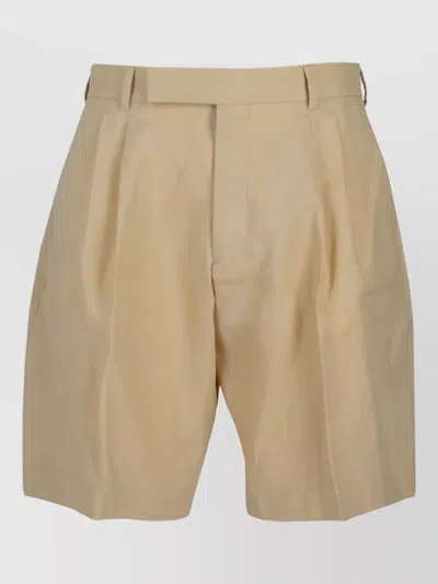 Paul Smith Mens Tailored Shorts Pleats Belt Loops Pockets In Brown